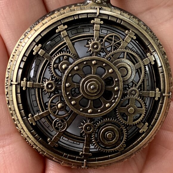 Vintage Style Copper Quartz Pocket Watch - Picture 3 of 11